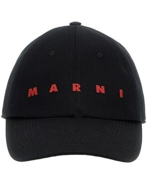Marni Logo Embroidered Curved-Peak Baseball Cap - Black