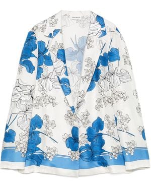 P.A.R.O.S.H. P.A.R.O..H. Floral Print Collared Jacket - Blue