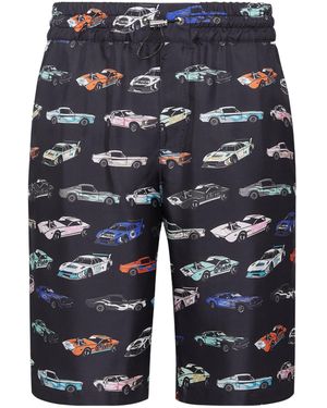 Philipp Plein Car Pattern Shorts - Blue