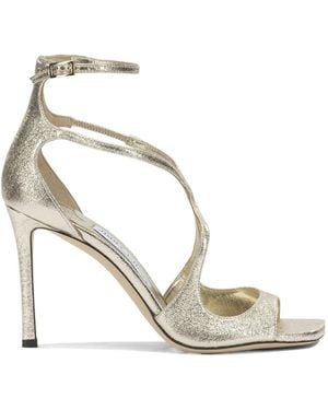 Jimmy Choo Azia 95 Strappy Heeled Sandals - Metallic
