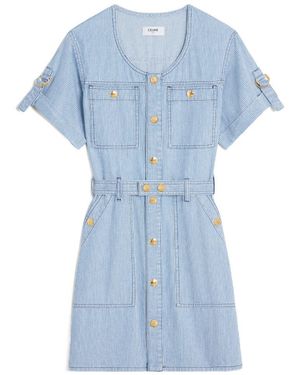 Celine Mini Military Dress - Blue