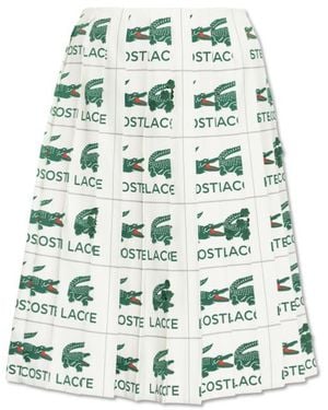 Lacoste Embroidered Pleated Skirt - Green