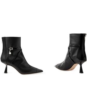 Jimmy Choo 70Mm Pearl-Embellished Pointed-Toe Boots - Black