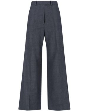 Frankie Shop Brickell Plaid Wide-Leg Trousers - Blue