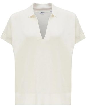 Aspesi Split Neck Fine-Knit T-Shirt - White