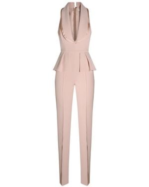 Elisabetta Franchi Peplum Halterneck Jumpsuit - Pink