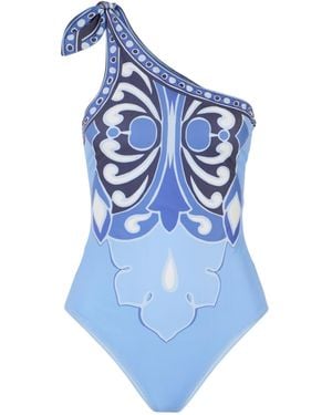 La DoubleJ Goddess Printed Swimsuit - Blue