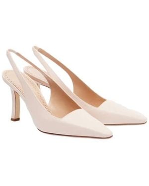 Manolo Blahnik Leather Slingback Pumps - White