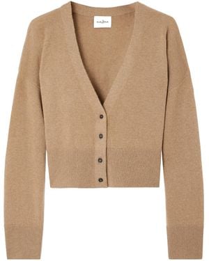 LeKasha Cropped Organic Cashmere Cardigan - Natural