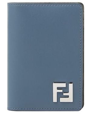 Fendi Ff Squared Bi-Fold Compact Card Holder - Blue