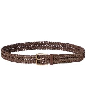 Brunello Cucinelli Braided Calfskin Belt - White