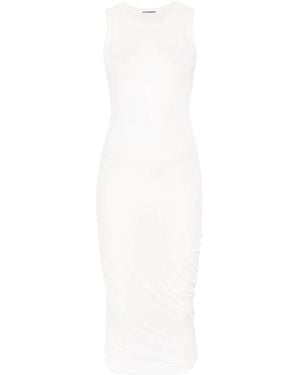 Jil Sander Crewneck Sleeveless Midi Dress - White