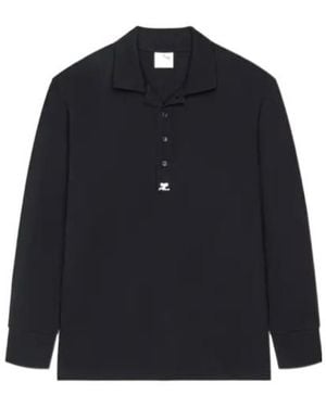 Courreges Long-Sleeve Logo-Detail Polo Shirt - Blue
