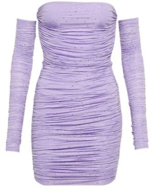 Alex Perry Crystal-Embellished Jersey Minidress - Purple