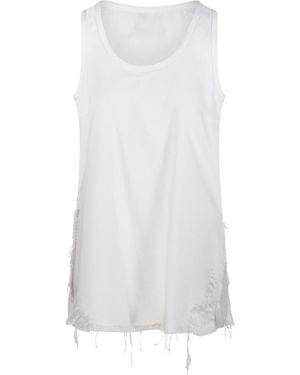 DARKPARK Frayed Sleeveless Top - White