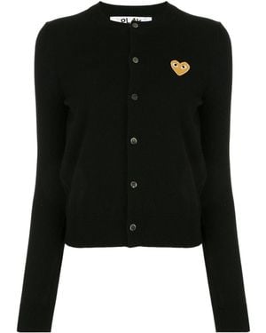 COMME DES GARÇONS PLAY Logo Decal Cardigan - Black