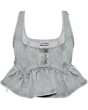 Ganni Sleeveless Vest - Gray