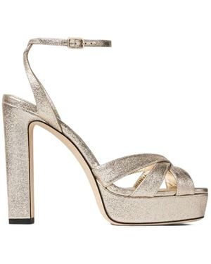Jimmy Choo Platform High-Heeled Sandals - Metallic