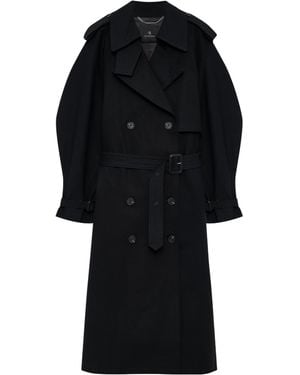Anine Bing Double Lapel Trench Coat - Black