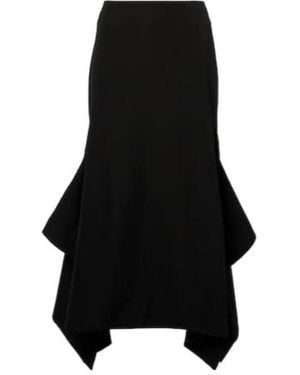 Erdem Draped Virgin Wool Midi Skirt - Black