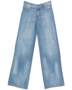 Ermanno Scervino Wide-Leg Logo-Patch Jeans - Blue