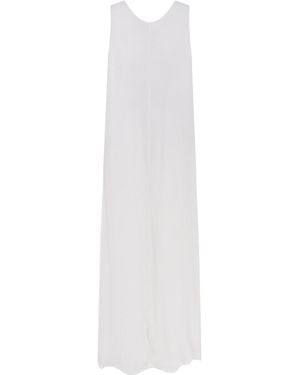 Aspesi Tie-Fastening Sleeveless Maxi Dress - White