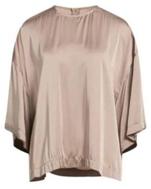 Rick Owens Solid Color Satin Top - Natural