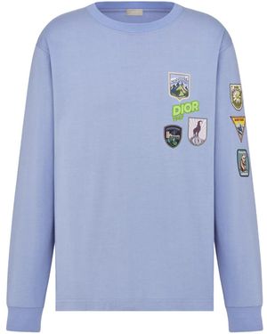 Dior Mountain Long-Sleeved T-Shirt, Relaxed Fit - Blue