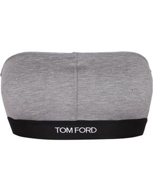 Tom Ford Logo-Underband Bra - Gray
