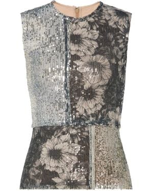 Maison Margiela Sequined Sleeveless Top - Gray