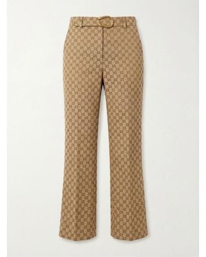 Gucci Gg Jacquard Pants - Natural