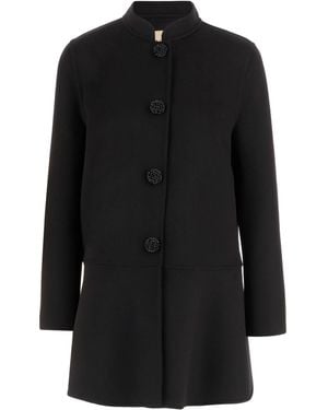 Valentino Long-Sleeved Coat - Black