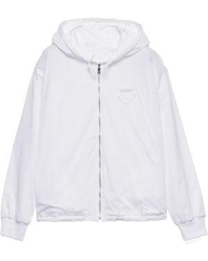 Prada Zip-Up Hooded Jacket - White