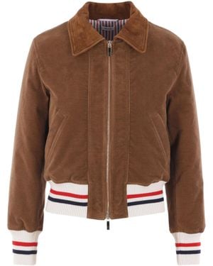Thom Browne Padded Cropped Corduroy Jacket - Brown