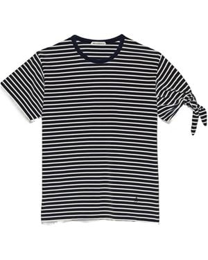 JW Anderson Striped Tie-Sleeve T-Shirt - Blue