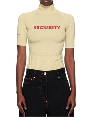 Pushbutton Security Pocket Turtleneck Top - White