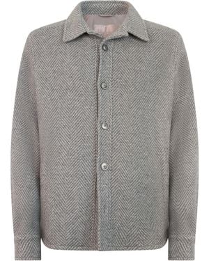 Herno Herringbone Button-Down Shirt - Gray