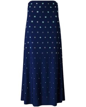Rabanne Embellished Stretch-Jersey Maxi Skirt - Blue