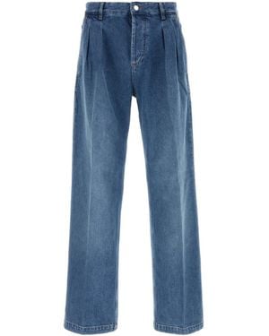 Marine Serre Denim Loose Jeans - Blue