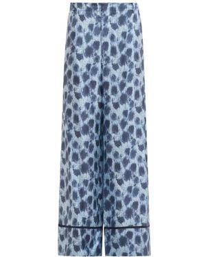 Marni Printed Wide-Leg Pants - Blue