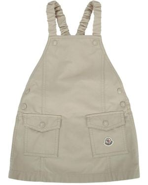 Moncler モンクレール キッズ ポケットロゴパッチドレス - Natural