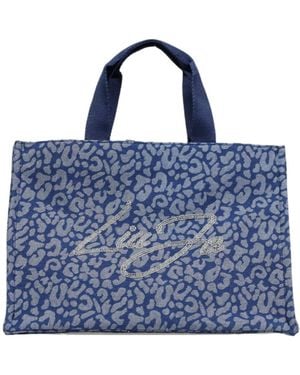 Liu Jo Animal Print Logo Tote Bag - Blue