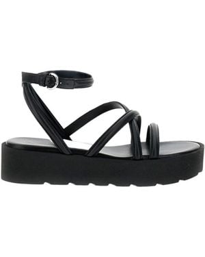 Gianvito Rossi Leather Platform Sandals - Black