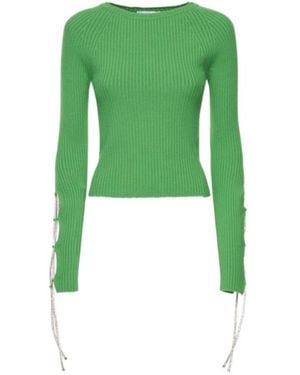 GIUSEPPE DI MORABITO Decorative Ribbed Knit Jumper - Green