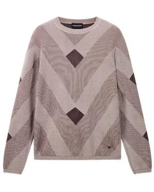 Emporio Armani Diagonal Jacquard Pattern Jumper Signature Capsule - Multicolour