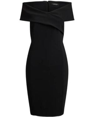 Ralph Lauren Crisscross-Detail Off-The-Shoulder Midi Dress - Black