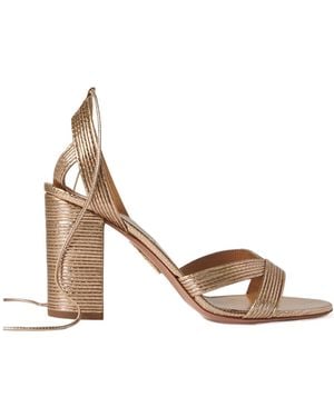 Aquazzura Ari 85 Metallic Leather Sandals - Multicolour
