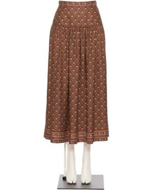 Valentino Patterned Skirt - Brown