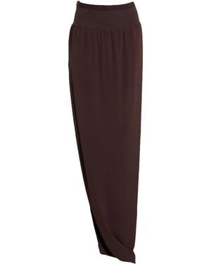 Rick Owens Minimalist Solid-Color Midi Skirt - Brown