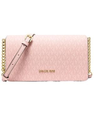 Michael Kors Jet Set Medium Signature Logo Crossbody Bag - Pink